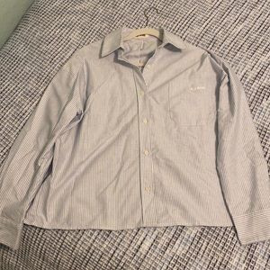 Djerf Avenue Breezy blue striped top